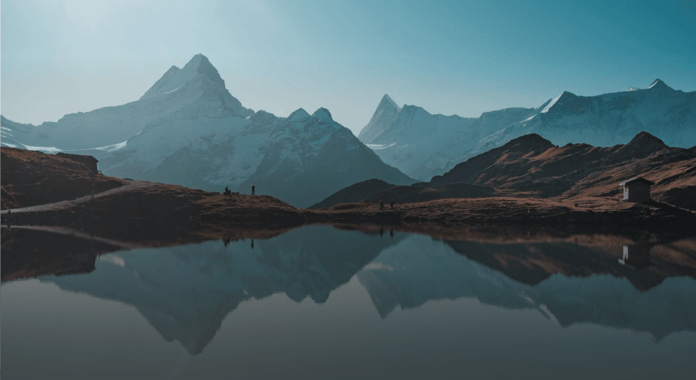 Mountain landscape reflected in lake